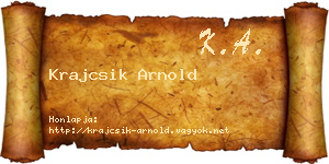 Krajcsik Arnold névjegykártya